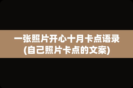 一张照片开心十月卡点语录(自己照片卡点的文案)