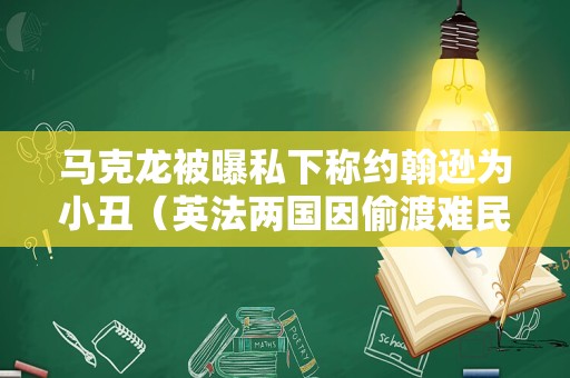 马克龙被曝私下称约翰逊为小丑（英法两国因偷渡难民的处置问题再次隔空交火）